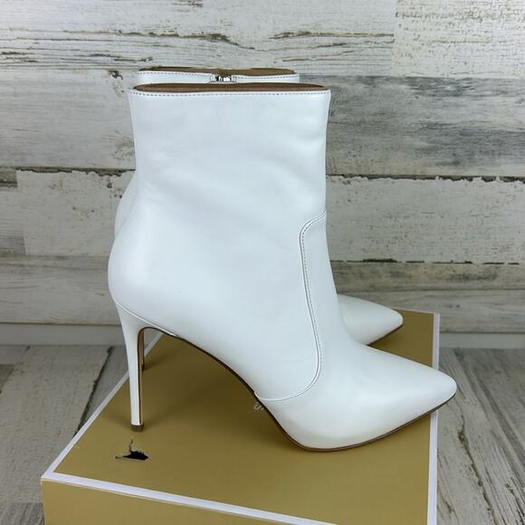 Michael Kors Rue Stiletto womens sz 10 white leather ankle bootie new - Picture 4 of 11
